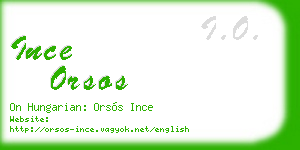 ince orsos business card